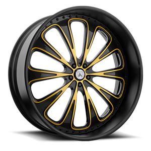 Asanti Wheels - AF867 Gloss Black with Yellow Accents 5 lug
