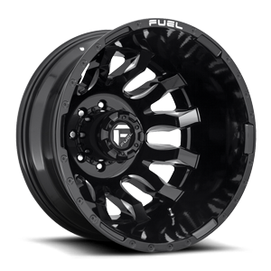Fuel Dually Wheels Blitz Dually Rear - D673 8 Gloss Black & Milled