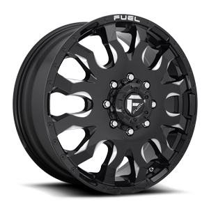Fuel Dually Wheels Blitz Dually Front - D673 8 Gloss Black & Milled