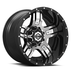Gloss Black with Mirror Machined Accents and Customizable Chrome Spoke Inserts