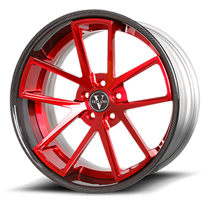 VCU Concave (Custom Cut) 5 Brushed Candy Red and Carbon Fiber
