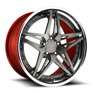 Brushed DDT/ Gloss Clear w/ Chrome Lip & Candy Red Inner 