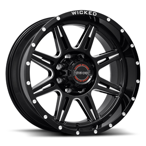 W905 8 Gloss Black Milled with Dimples