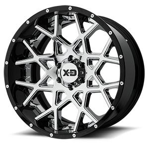 Chrome Center w/ Gloss Black Milled Lip