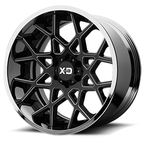 Gloss Black Milled Center w/ Chrome Lip
