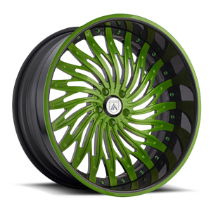 Asanti Wheels - AF824 Green with Black Lip 5 lug