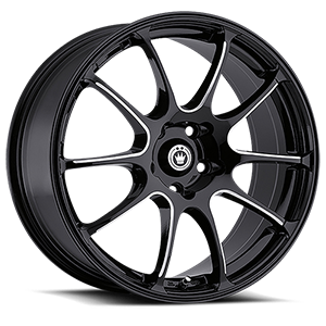 Illusion 5 Gloss Black with Ball Milled Spoke Accents