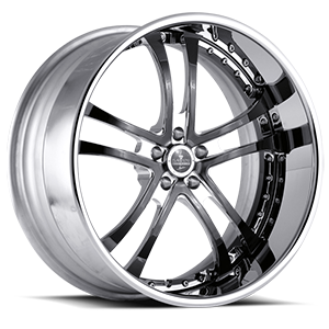 SV21-S Black with Chrome Solid inserts 5 lug