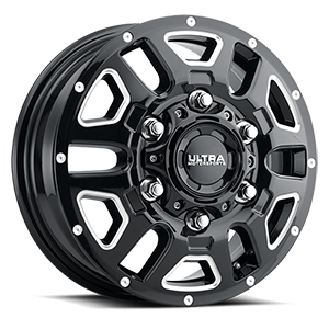 Ultra Motorsports 003 AWD Transit Van Wheel 6 Gloss Black with Milled Accents and Clear Coat