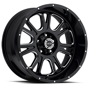 Gloss Black with Milled Spokes - 20x10
