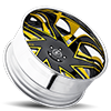 5 LUG FORZIANO BLACK AND YELLOW WITH CHROME LIP