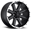 195 Crusher Satin Black with Diamond Cut Lip and Clear Coat