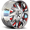 5 LUG FORZIANO SATIN, SILVER AND RED WITH CHROME LIP