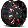 5 LUG FORZIANO BLACK, SILVER AND RED WITH BLACK LIP