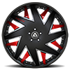 5 LUG FORZIANO BLACK, SILVER AND RED WITH BLACK LIP
