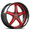 5 LUG VIVALO RED AND BLACK WITH CARBON LIP