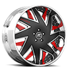 5 LUG FORZIANO BLACK, SATIN AND RED WITH CHROME LIP