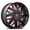 5 LUG FORZIANO BLACK, SATIN AND RED WITH BLACK LIP