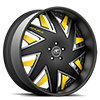 5 LUG FORZIANO BLACK, SATIN AND YELLOW WITH BLACK LIP