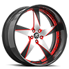 5 LUG MILANI 5 SATIN, RED AND BLACK WITH CARBON LIP