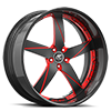 5 LUG MILANI 5 BLACK AND RED WITH CARBON LIP