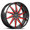 5 LUG VONA BLACK AND RED WITH CARBON LIP
