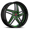 5 LUG TESLA BLACK WITH GREEN ACCENTS