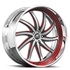 5 LUG ENTOURAGE SILVER, BLACK AND RED WITH CHROME LIP