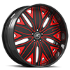 5 LUG MONDO BLACK AND RED WITH CARBON LIP