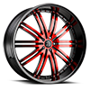 5 LUG NO11 GLOSSY BLACK / RED MACHINED FACE