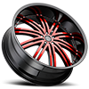 5 LUG NO11 GLOSSY BLACK / RED MACHINED FACE