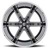 5 LUG NO44 GLOSSY BLACK / DIAMOND CUT FACE / CHROME LIP
