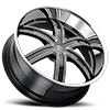 5 LUG NO44 GLOSSY BLACK / DIAMOND CUT FACE / CHROME LIP