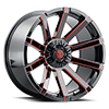 5 LUG NX-24 MIDNIGHT BLACK / RED MG MILLING