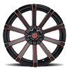 5 LUG NX-24 MIDNIGHT BLACK / RED MG MILLING