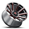 5 LUG NX-24 MIDNIGHT BLACK / RED MG MILLING