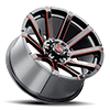 6 LUG NX-24 COVERED CAP MIDNIGHT BLACK / RED MG MILLING