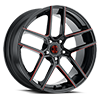 5 LUG NO.54 GLOSSY BLACK / RED MILL MACHINED