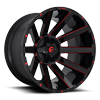 8 LUG CONTRA - D643 24X14 | GLOSS BLACK W/ CANDY RED