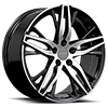 5 LUG REPLICA 332 GLOSS BLACK MACHINED FACE