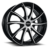 5 LUG VORTEX GLOSS BLACK WITH MACHINED FACE