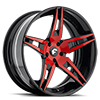 6 LUG F2.10 RED/BLACK CENTER, BLACK LIP