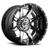 6 LUG RAMPAGE - D247 CHROME CENTER AND GLOSS BLACK OUTER