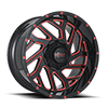 823 Gloss Black Red Milled