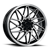 5 LUG KR09 GLOSSY BLACK MACHINED FACE