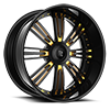 5 LUG LF-755 GLOSS BLACK WITH GOLD ACCENTS