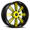 5 LUG LF-755 GLOSS BLACK WITH YELLOW ACCENTS