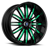 5 LUG LF-758 BLACK WITH TEAL ACCENTS
