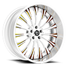 5 LUG LF-762 WHITE WITH GOLD ACCENTS