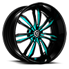 5 LUG LF-763 BLACK WITH BLUE ACCENTS